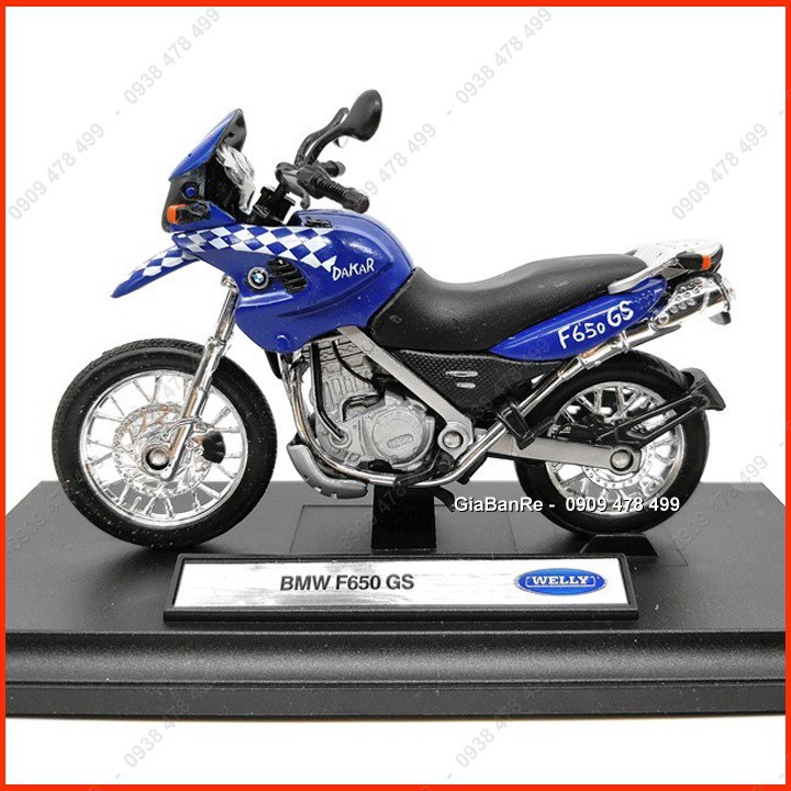 XE MÔ HÌNH TỈ LỆ 1:18 - MOTO BMW 650GS - WELLY - XANH - 8762.5