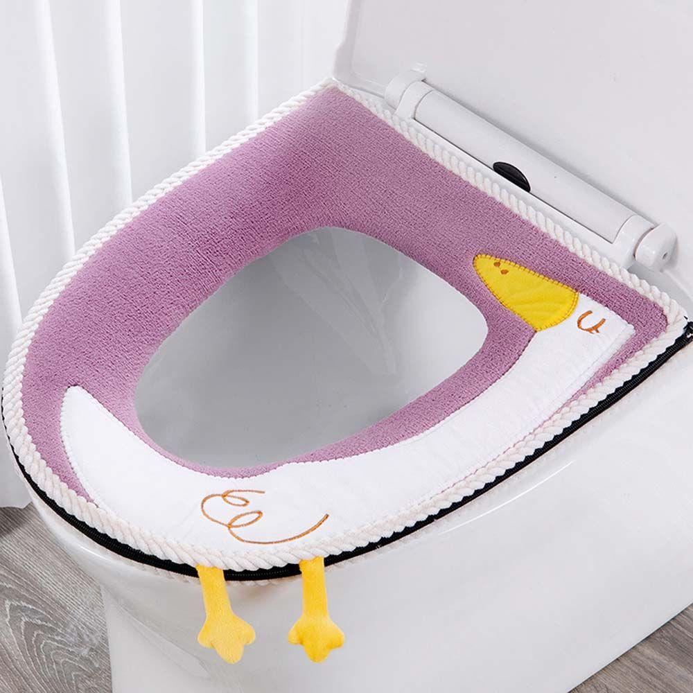 Vỏ Bọc Bệ Ngồi Toilet Bằng Vải Bông Ấm Áp Giặt Được Dành Cho Nhà Tắm