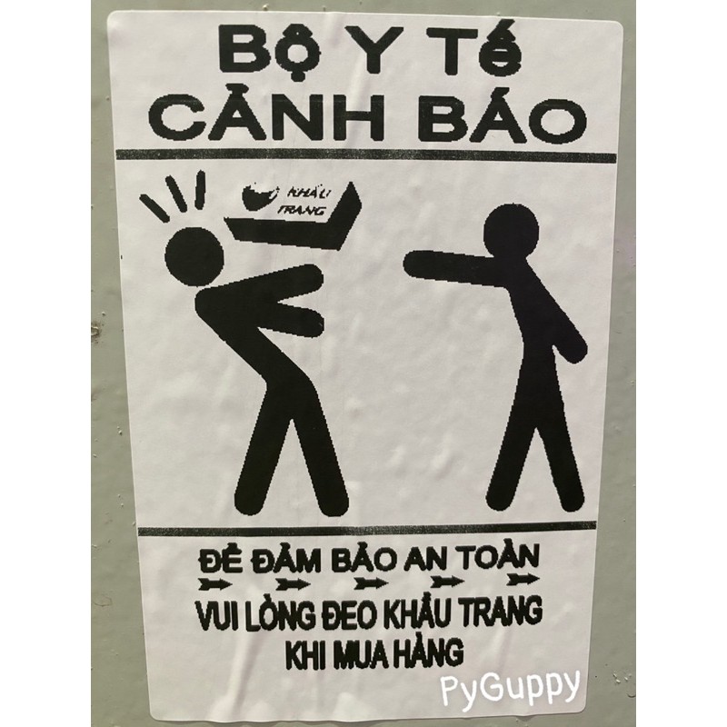 Tem Hài Hước-Vui Lòng Mang Khẩu Trang kích thước 100x150