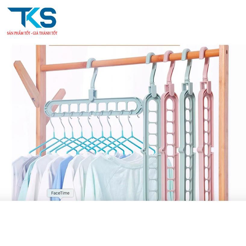 Móc treo quần áo đa năng tiết kiệm diện tích 9 lỗ