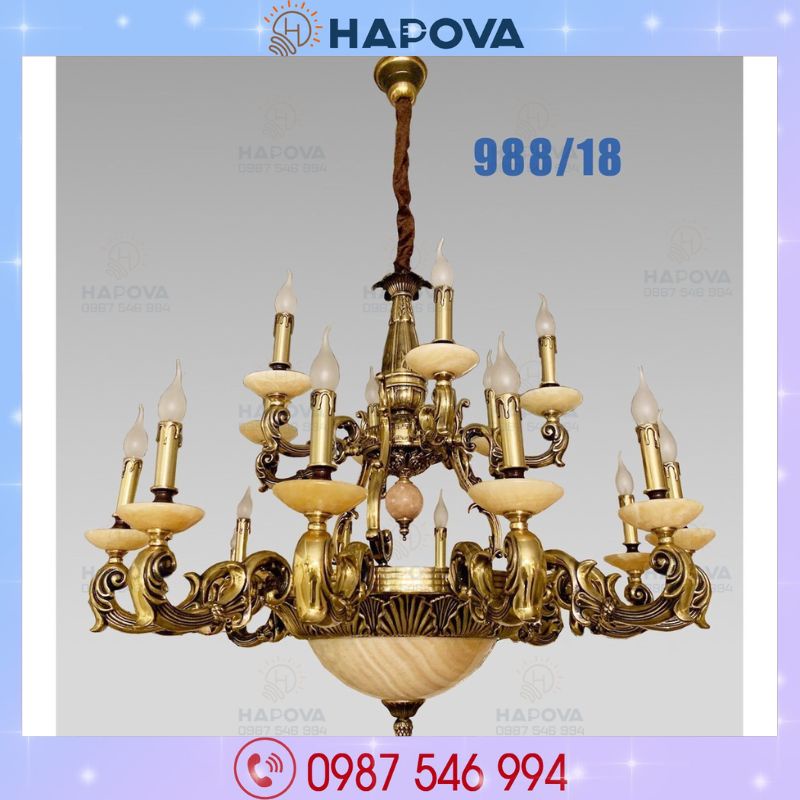 Đèn chùm đồng cao cấp HAPOVA PHELIM 988