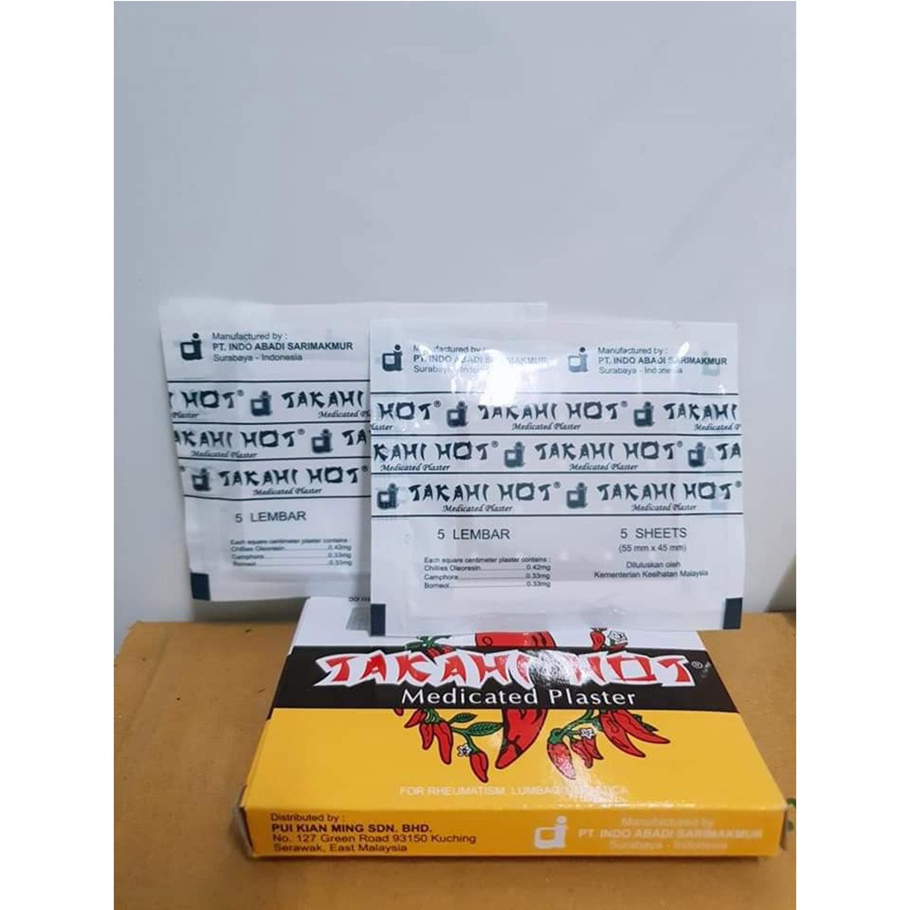 Cao Dán Trái Ớt Takahi Hot - Hộp 2 gói x 5 Miếng Dán - Coastlinecare Pharmacy