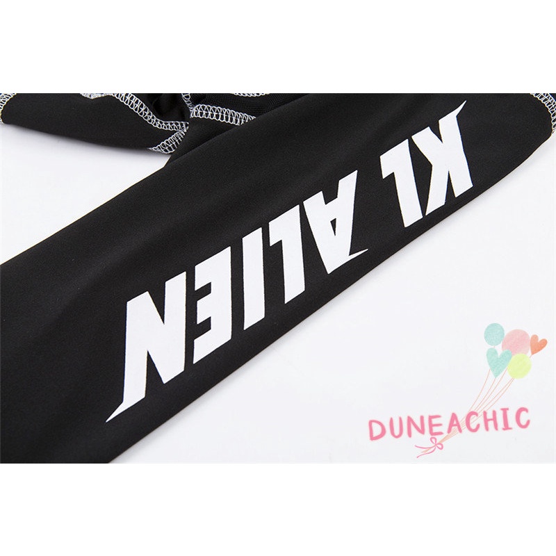 DUNEA Set Áo Croptop Tay Dài + Quần Dài Lưng Cao Phong Cách Thể Thao Năng Động