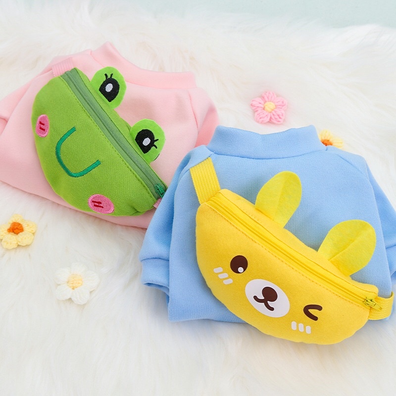 ÁO THUN NỈ CÓ KÈM TÚI ĐEO CHÉO TRÊN LƯNG CHO THÚ CƯNG