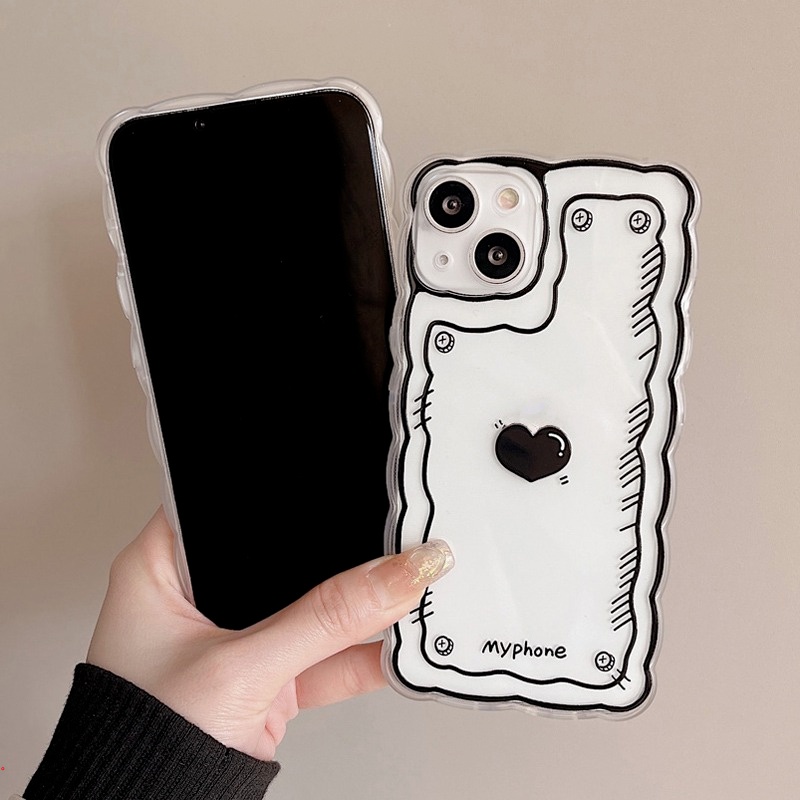 Ốp Điện Thoại TPU Mềm Trong Suốt Chống Sốc In Hình Trái Tim Dễ Thương Cho IPhone 12 11 13 Pro max X XR XS max 8 7 6 Plus