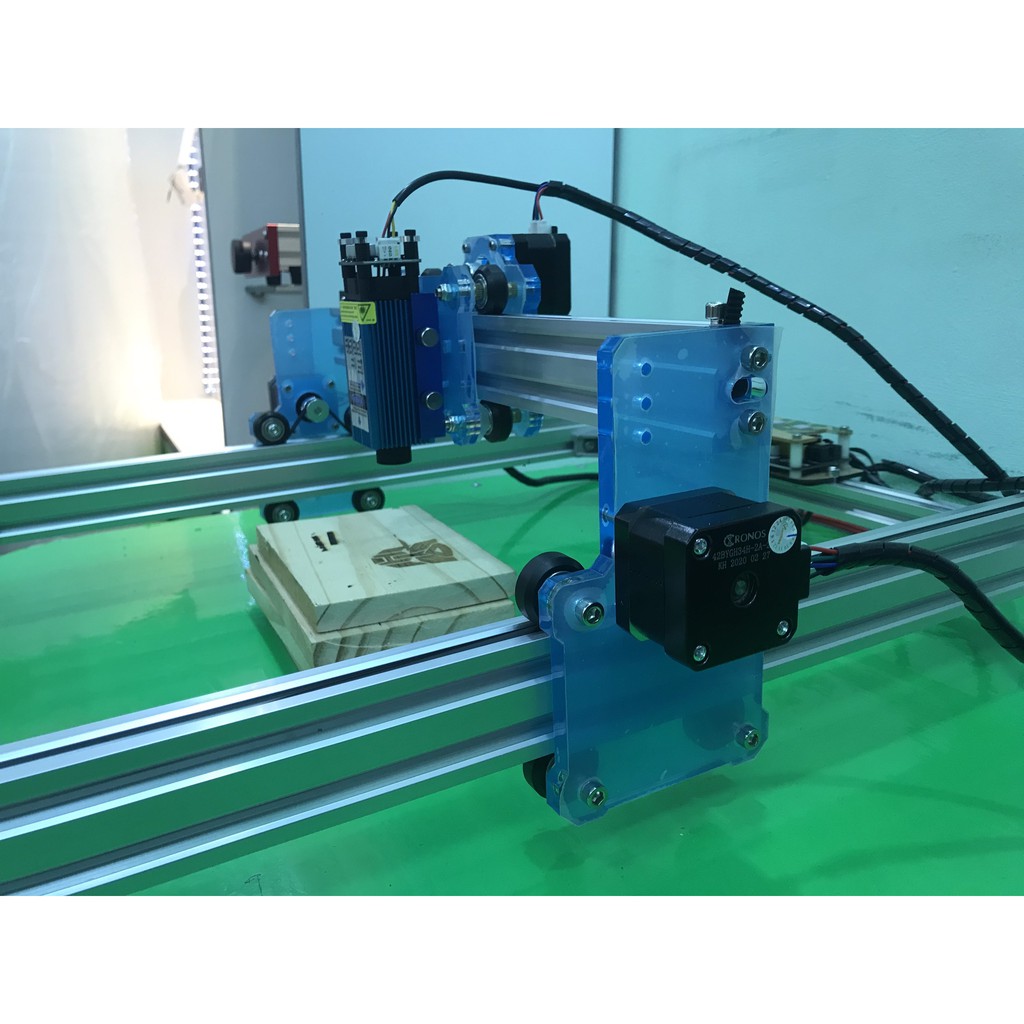 Combo Máy Khắc Laser CNC Mini 30x40 3040 S1- Màu Bạc ( Bảng khắc siêu rộng)+ Đầu Laser Tùy Chọn