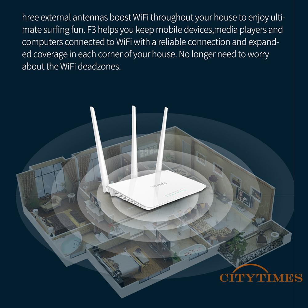 Thiết Bị Phát Wifi Ci Tenda F3 2.4g 300m Với 3 Ăng Ten | BigBuy360 - bigbuy360.vn