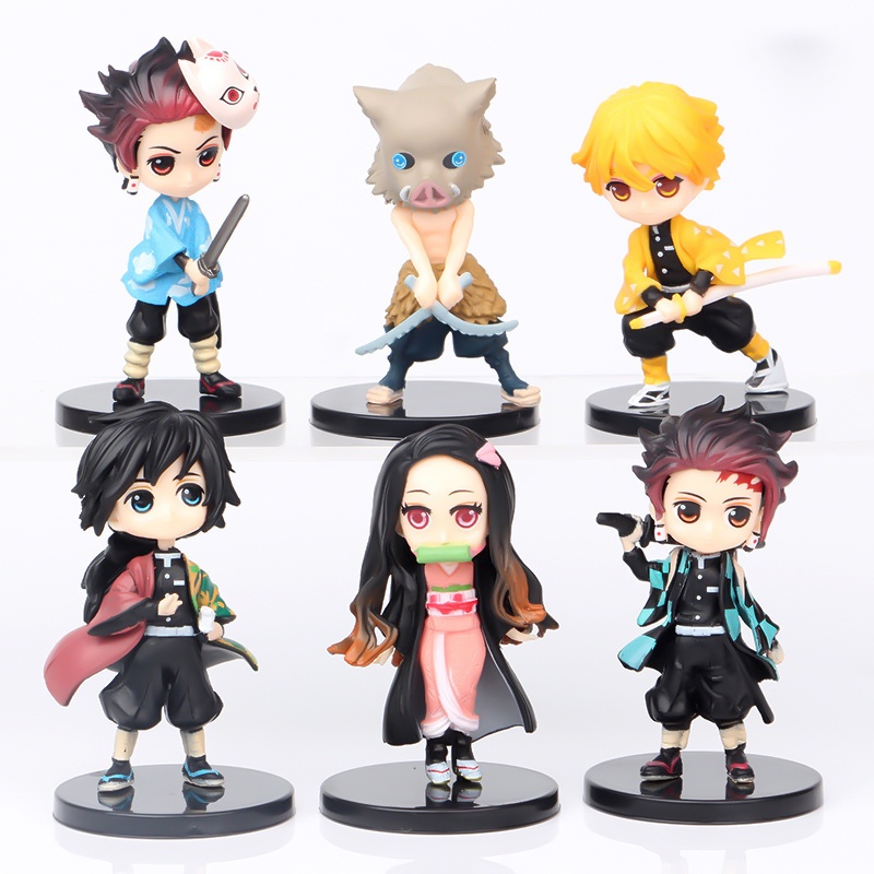 Set 6 Mô Hình Nhân Vật Phim Demon Slayer 7cm