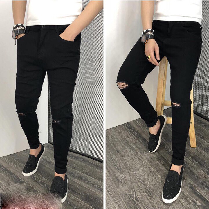 Quần Jean Nam Đen Trơn Dáng Ôm Ống Côn Trẻ Trung Q5 | BigBuy360 - bigbuy360.vn