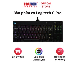 Bàn phím cơ Logitech G Pro (USB/RGB Lightsync/đen) Led RGB 16.8 triệu màu, tốc độ phản hồi siêu nhanh