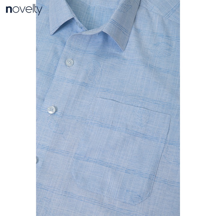 Áo sơ mi nam ngắn tay Novelty xanh nhạt họa tiết NSMMINMT3D200163N | BigBuy360 - bigbuy360.vn