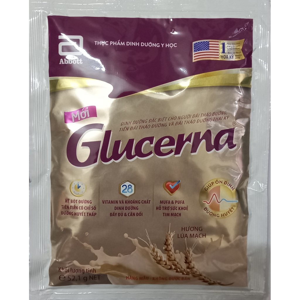 Sữa gói Glucerna hàng Sample 52.1g - Hàng chính hãng [CAM KẾT]