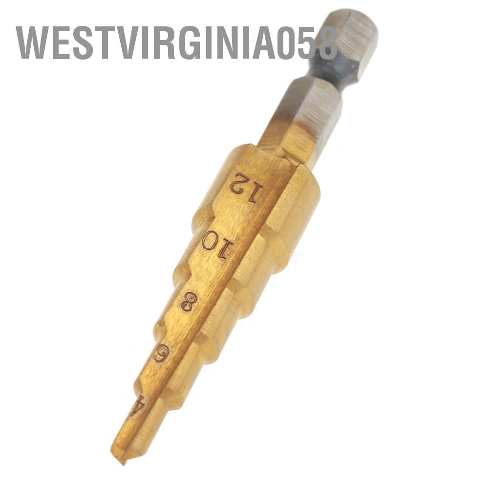Hot Deals 1 cái thép tốc độ cao Bước hình nón Máy khoan lỗ cắt lỗ Hex Shank Mạ titan Westvirginia058 Spot Express