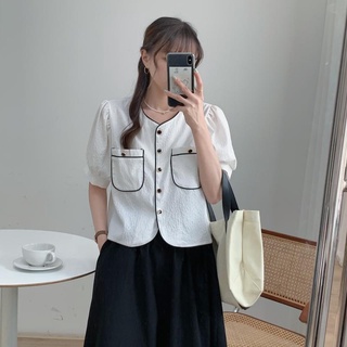 Set bộ nữ xốp viền pha túi mới