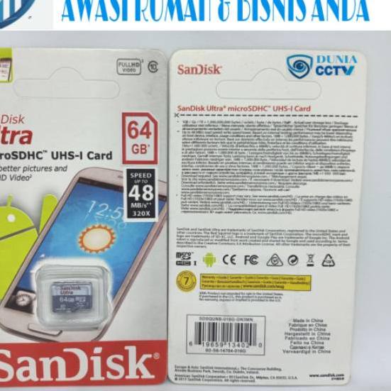 ♪ Sandisk MicroSD Ultra Class 10 64GB Không có Adeptor ✶