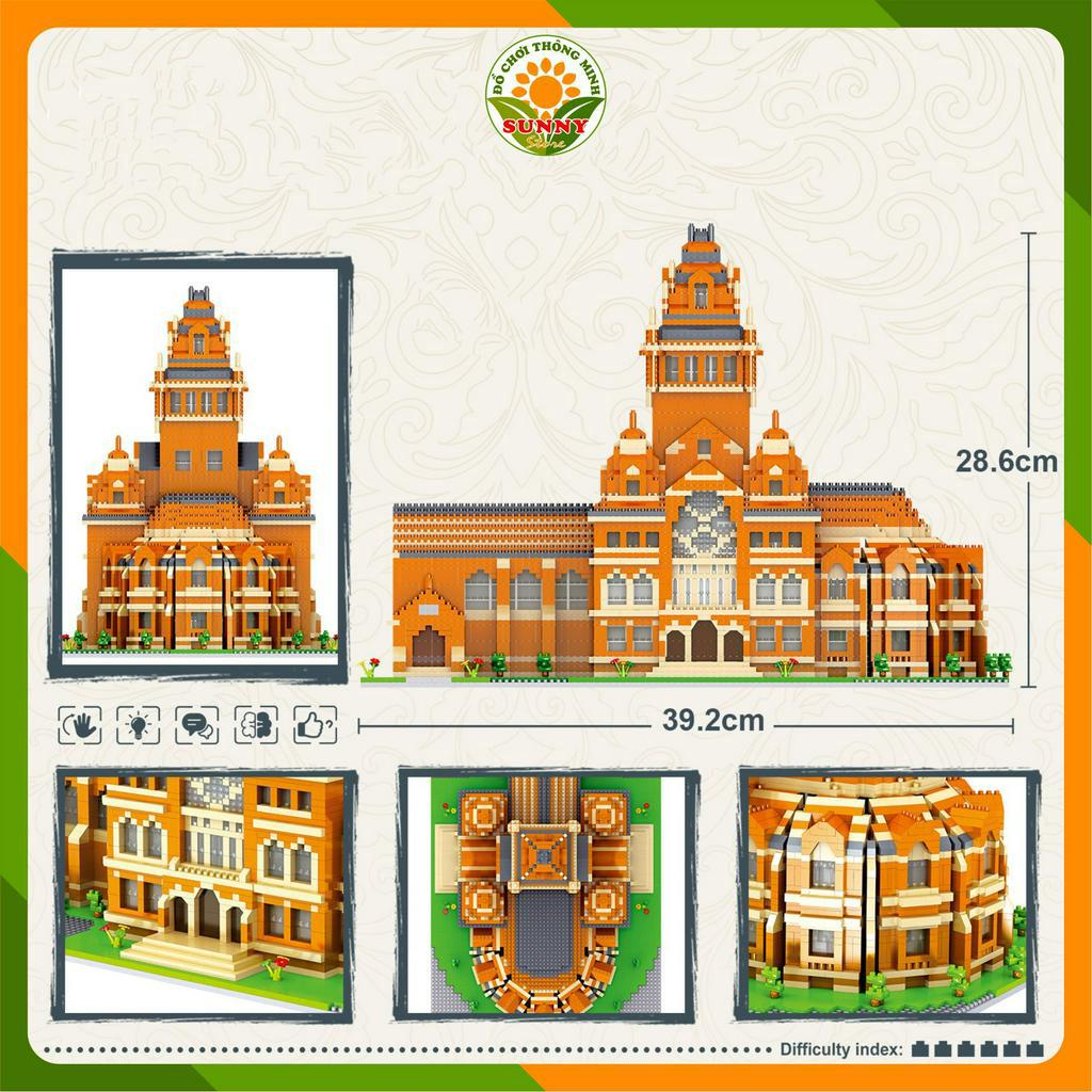 Mô hình lắp ghép 3D Công trình kiến trúc Đại học Harvard - Massachusetts, Mỹ - Kích thước: 39x24x29cm - 5379pcs