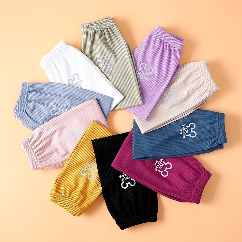 [Babycat] Hàng Có Sẵn Quần Thể Thao Dài Dáng Rộng Bằng Lụa Lạnh Mỏng Chống Muỗi Phong Cách Nhật Hàn Thời Trang Mùa Hè Hàng Bán Chạy Dành Cho Bé Trai Và Bé Gái