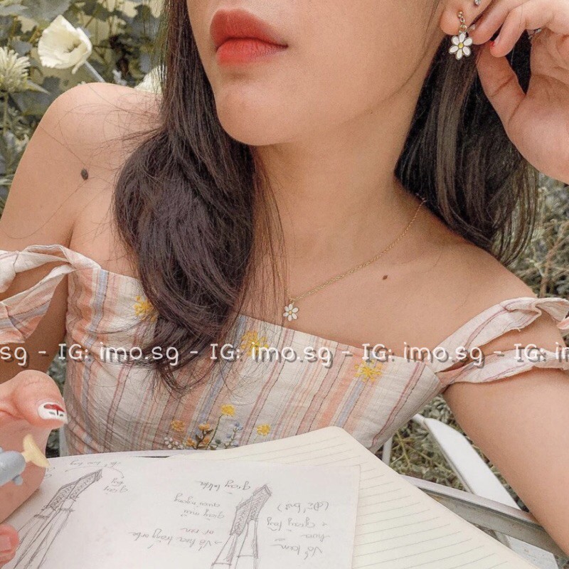 014S1 Bông tai hoa daisy bông cúc xinh xắn dễ thương imo.sg phong cách Hàn quốc ulzzang có thể làm quà tặng