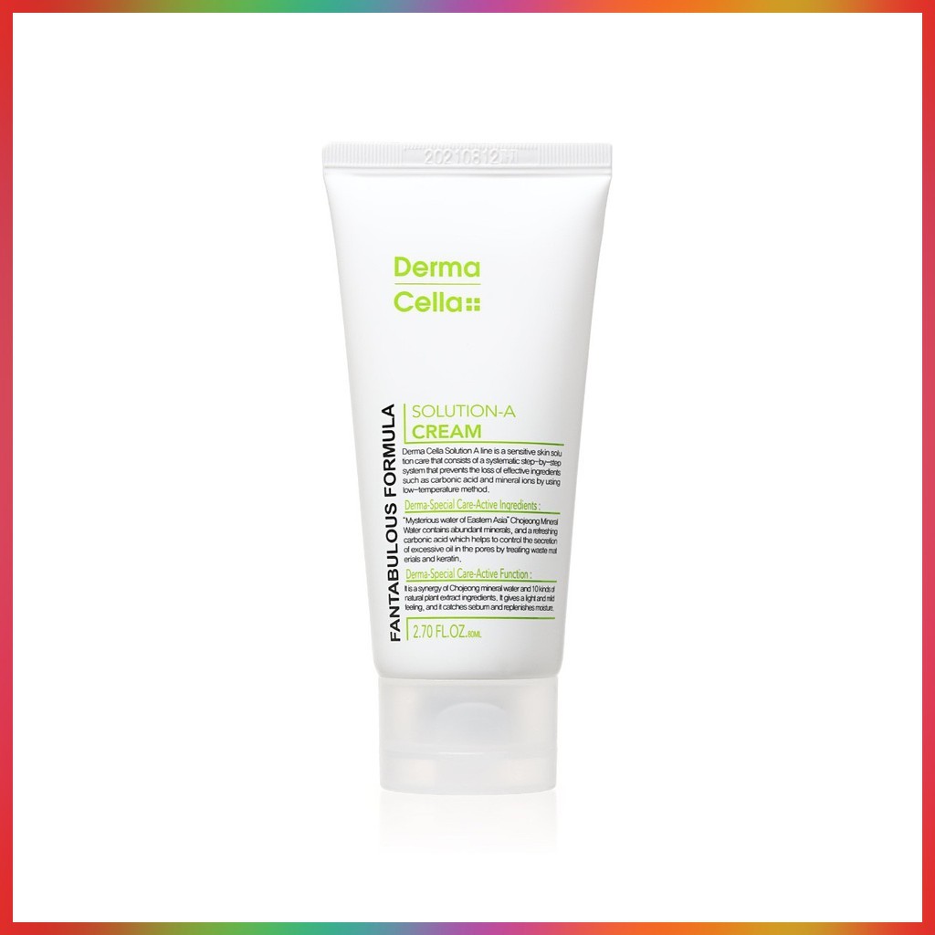 Kem dưỡng cân bằng độ ẩm, ngăn ngừa mụn dành cho da nhạy cảm Dermacella Hàn Quốc 80ml (DERMACELLA SOLUTION A  CREAM) | BigBuy360 - bigbuy360.vn