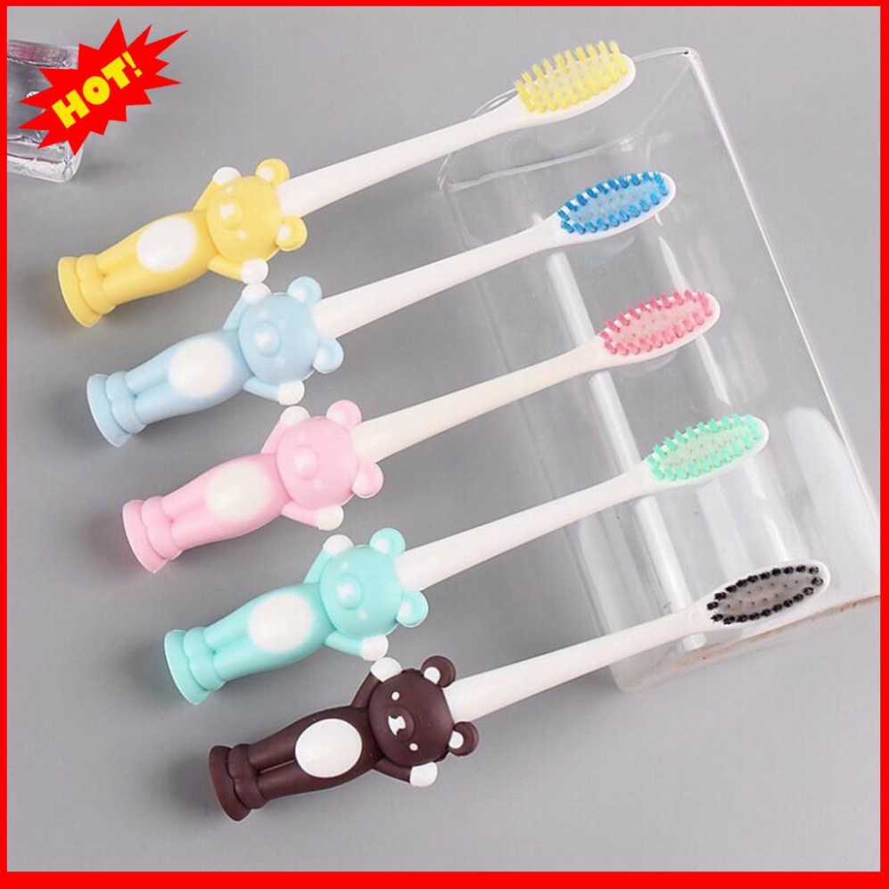 Set 4 Bàn Chải Đánh Răng Xuất Nhật Hình Thỏ, Có Nắp Bảo Vệ Sạch Sẽ Cho Bé Yêu ]