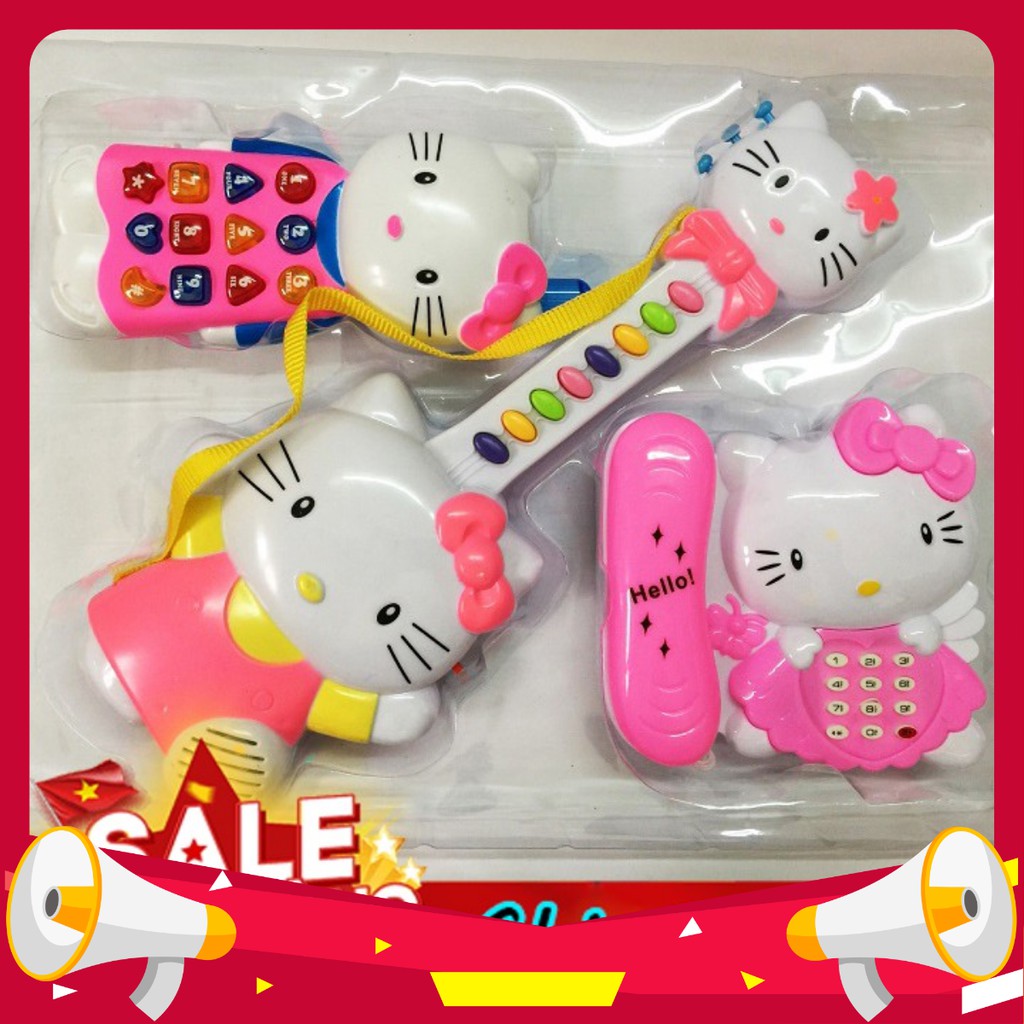 ĐỒ CHƠI TRẺ EM - BỘ SƯU TẬP ĐÀN HELLO KITTY CHẠY PIN PHÁT NHẠC