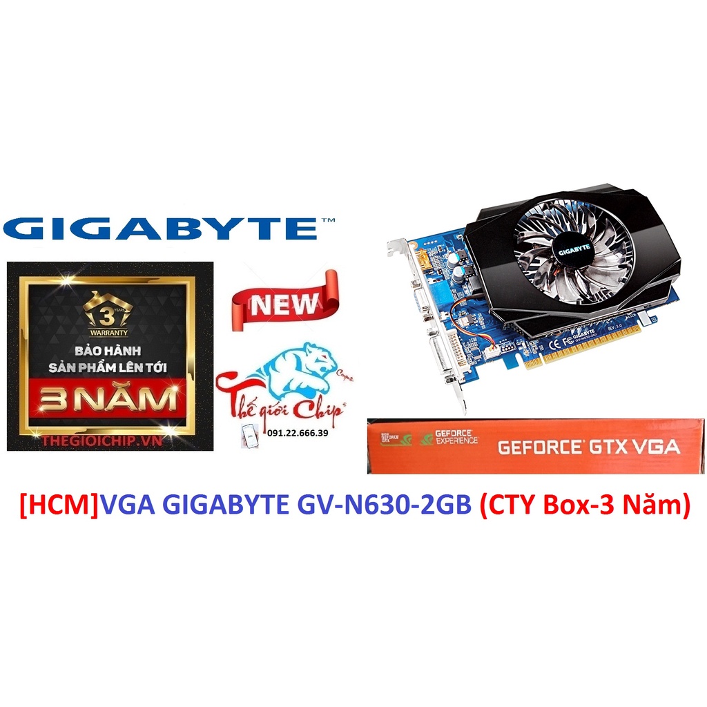 [HCM]VGA (Cạc màn hình) GIGABYTE GV N630/R3/2GB (CTY Box-3 Năm)
