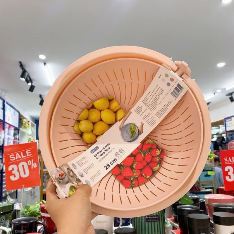 Bộ thau rỗ xoay đa năng inochi 28cm