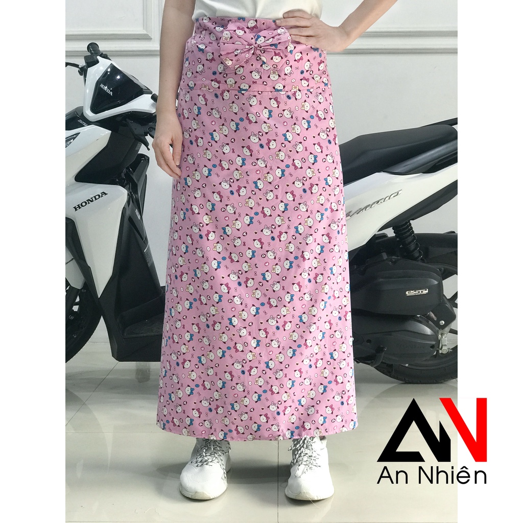 váy chống nắng quây 1 tà kate 2 lớp nút bấm và băng dính eo từ 65-85cm cao dưới 1m65 - được chọn mẫu