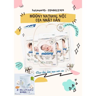 Bỉm hữu cơ Moony Natural ( trắng) nội địa Nhật Bản NB63/S58/M46/L38/L36/XL32
