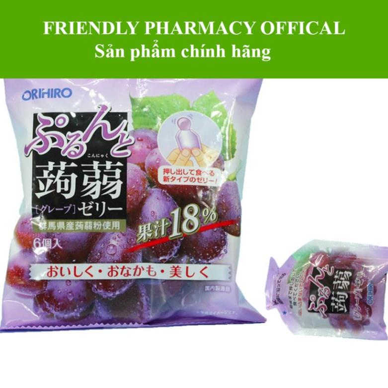 Thạch trái cây Orihiro vị nho tím – quà vặt cho bé giúp tăng cường tiêu hóa (1 gói 6 túi)