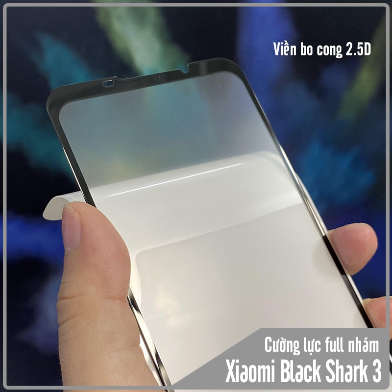 Kính cường lực nhám cho Black Shark 3 chống vân tay Full viền Đen