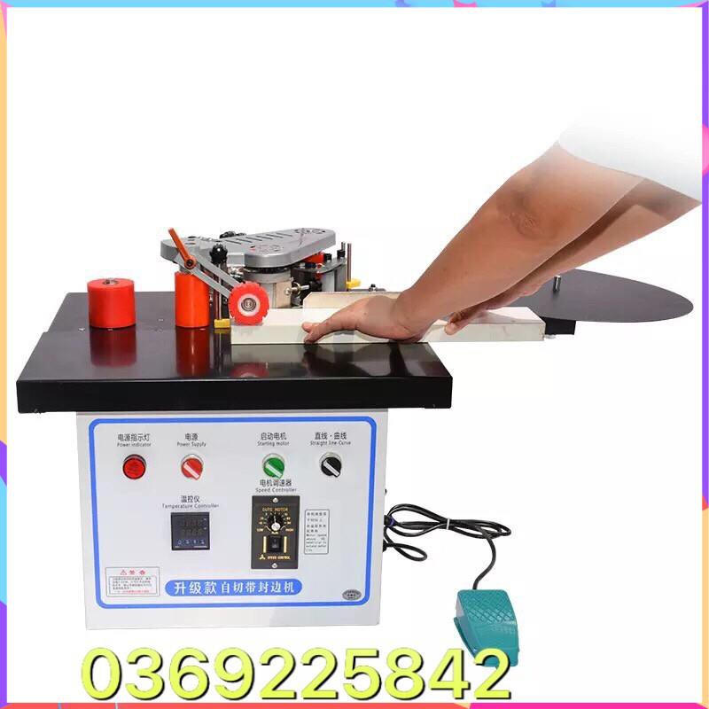 máy dán cạnh 2 chức năng ( Dán và cắt chỉ -tặng 2kg keo hạt + bộ dao gọt cạnh )