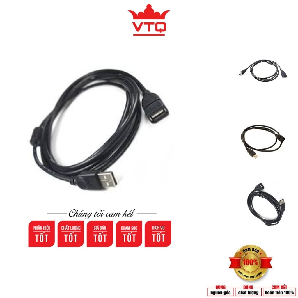 Dây cáp nối dài USB 1.5m, 3m, 5m đen chống nhiễu hàng chất lượng.shopphukienvtq | WebRaoVat - webraovat.net.vn