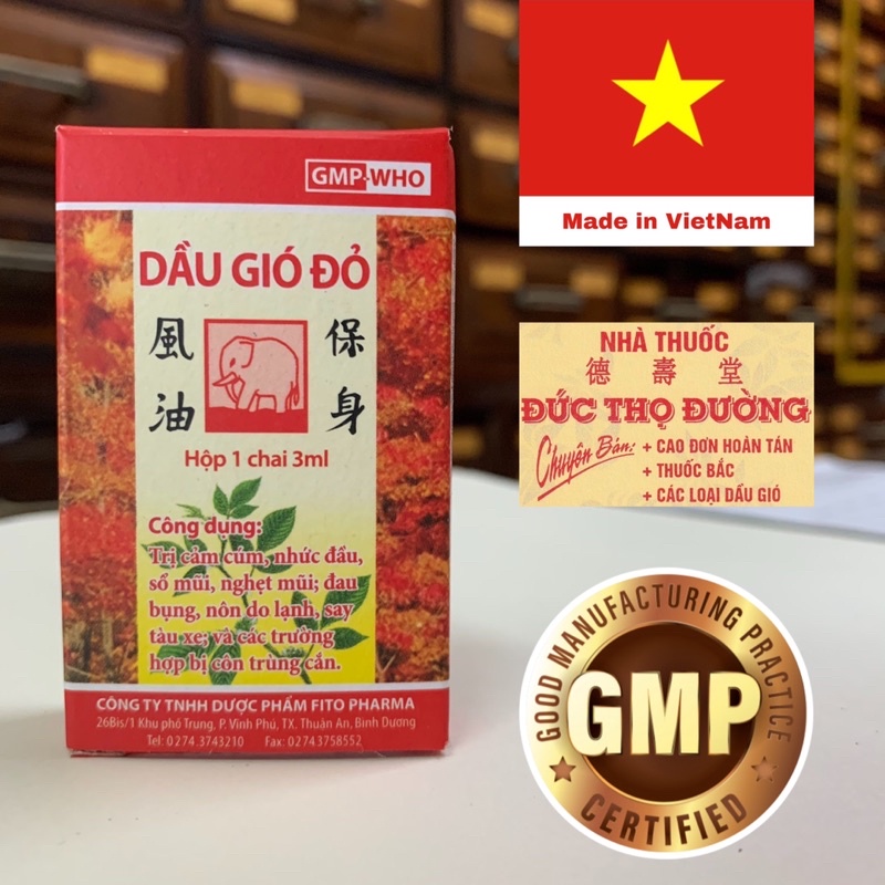 Dầu gió đỏ hiệu con voi - Red Elephant Medicated Oil