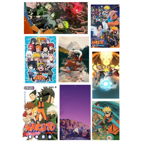 Bộ 40 STICKER decal hình dán NARUTO, dán xe, dán laptop