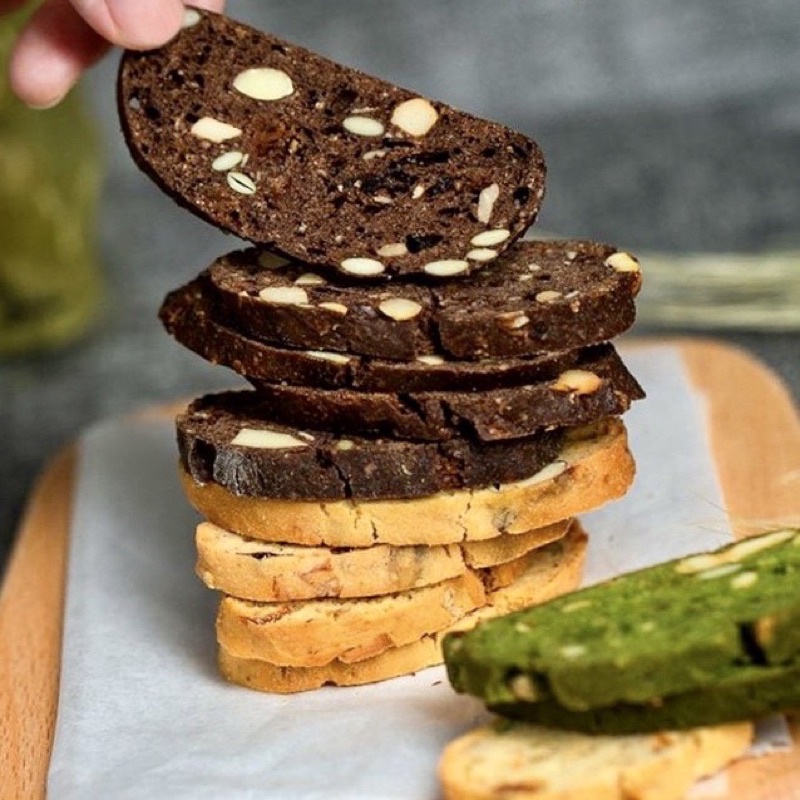 Bánh Biscotti organic nguyên cám không đường cho người an kiêng , giảm cân - 5 Vị Cao Cấp - TÂM AN FOOD thumbnail