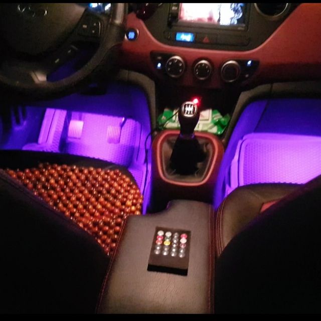 Bộ đèn led gầm ghế ô tô xe hơi cảm biến đổi màu theo nhạc, có điều khiển