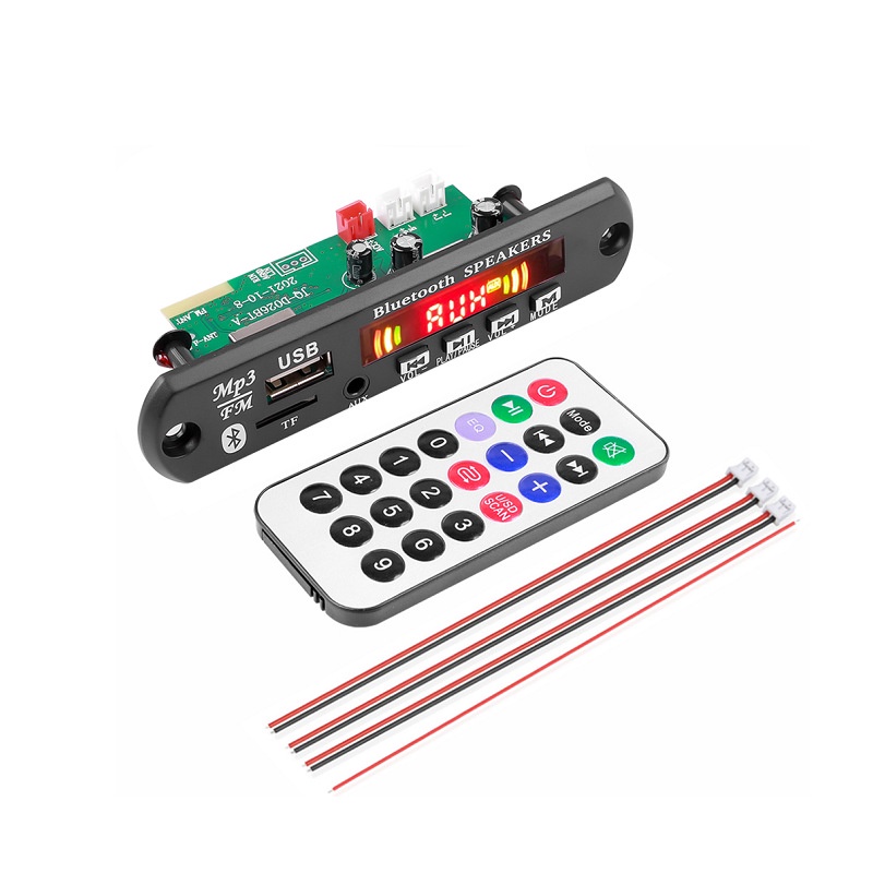 Mô Đun Giải Mã Bluetooth 5.0 12V 50W USB mp3 Không Dây Hỗ Trợ Thẻ TF / FM / Điều Khiển Từ Xa Cho Xe Hơi