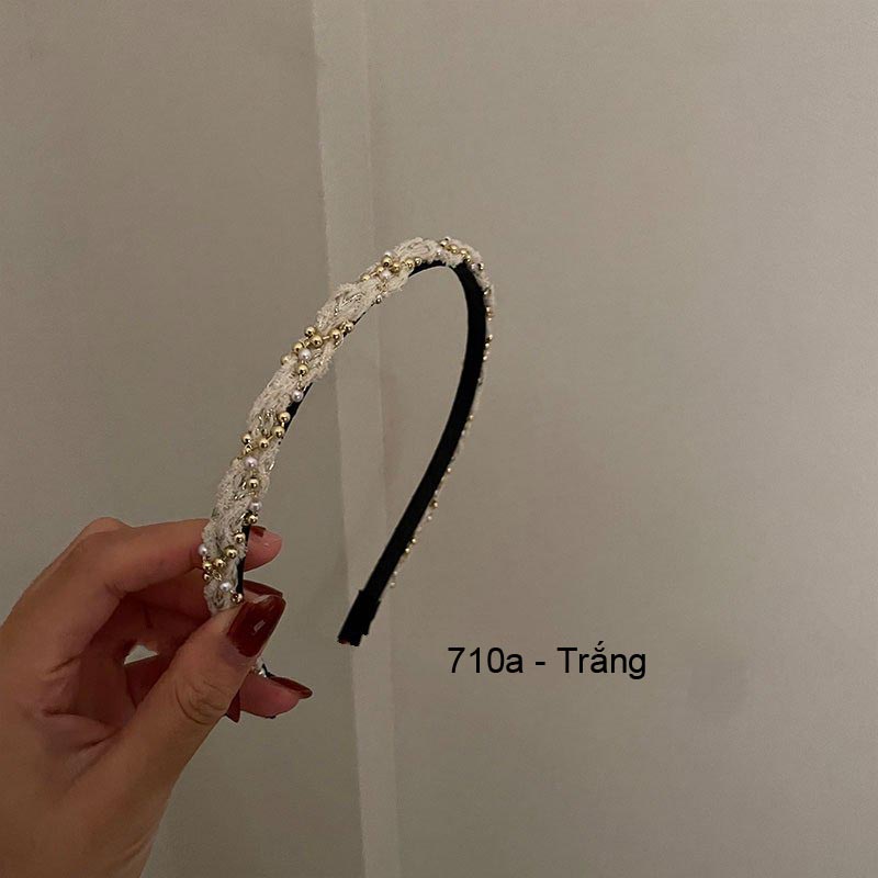 (0710) Bờm Tóc Bản Mỏng Phong Cách Retro Sang Trọng