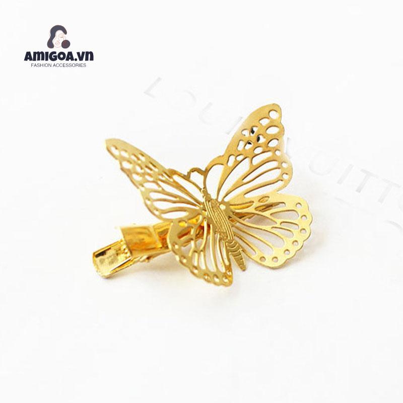 ✨✨Kẹp tóc thời trang cổ điển hình con bướm màu vàng rỗng