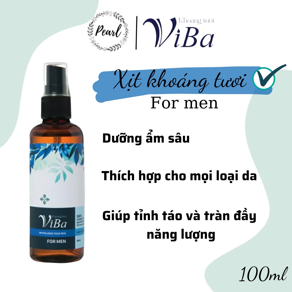 Khoáng tươi Viba For Men 100ml Cấp ẩm và phục hồi làn da Pearl Store 31