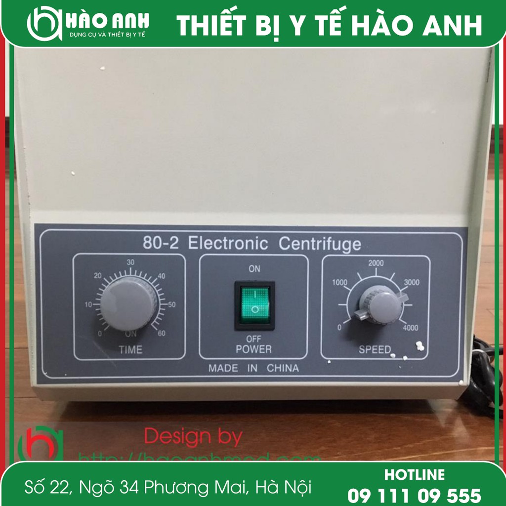 Máy Ly Tâm 12 ống 80-2 Centrifuge có núm vặn điều chỉnh tốc độ và thời gian quay