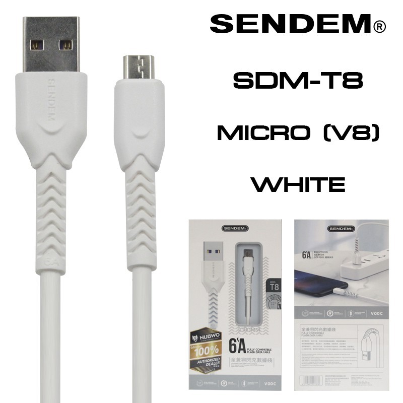 Cáp sạc siêu tốc SENDEM T8 6A MicroUSB cho Samsung Oppo..