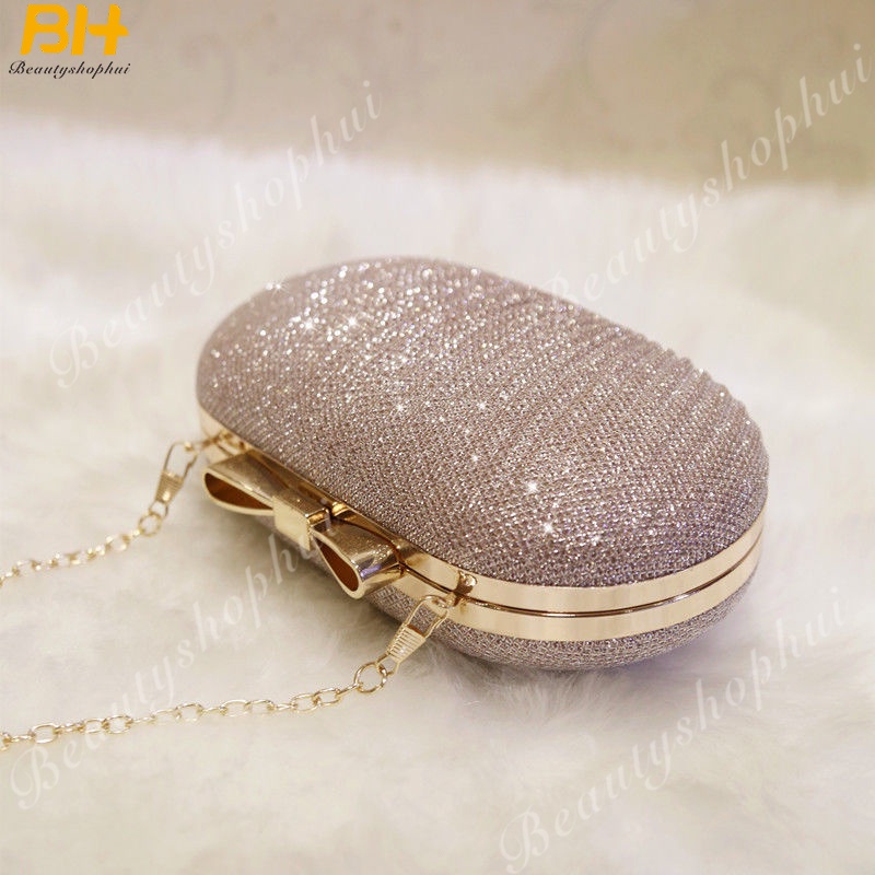 Túi Xách Tay Đeo Vai Đính Nơ Kim Loại Thời Trang Mới Cho Nữ