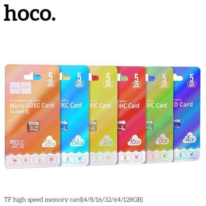 Thẻ nhớ MicroSD 32GB Class 10 Hoco chính hãng - Màu bất kì- Bảo hành 1 đổi 1 trong vòng 14 ngày