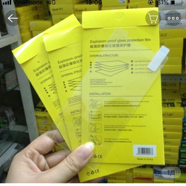 Kính cường lực oppo A3S ( trong suốt)