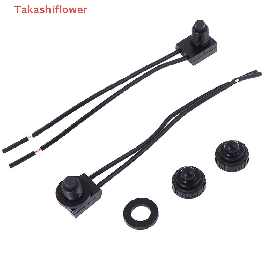 Set 2 Công Tắc Nhấn Chống Thấm Nước 12V Kèm Dây Chì 4 "Màu Đen