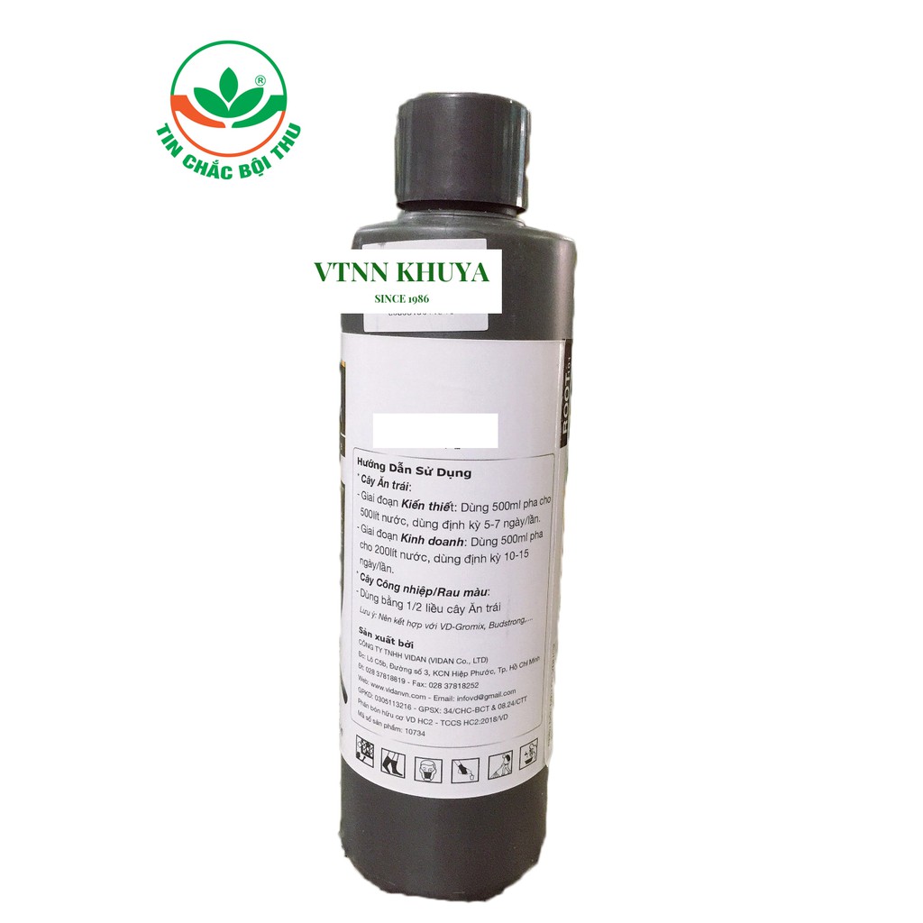 Phân bón hữu cơ Root 101 / Rutsu chai 500ml Vidan Ra rễ mạnh và khỏe