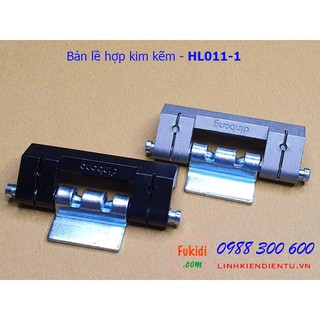 Bản lề tủ điện Hengzhu HL011-1, chất liệu hợp kim kẽm màu đen và xám dài 75mm