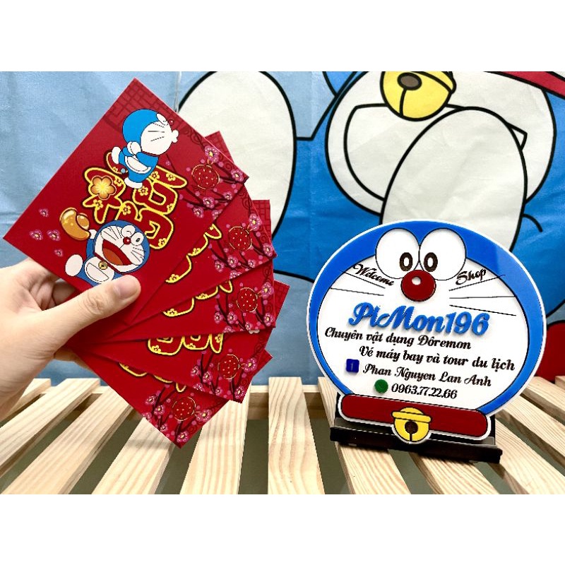 Bao lì xì ngắn mẫu Doraemon Doraemon